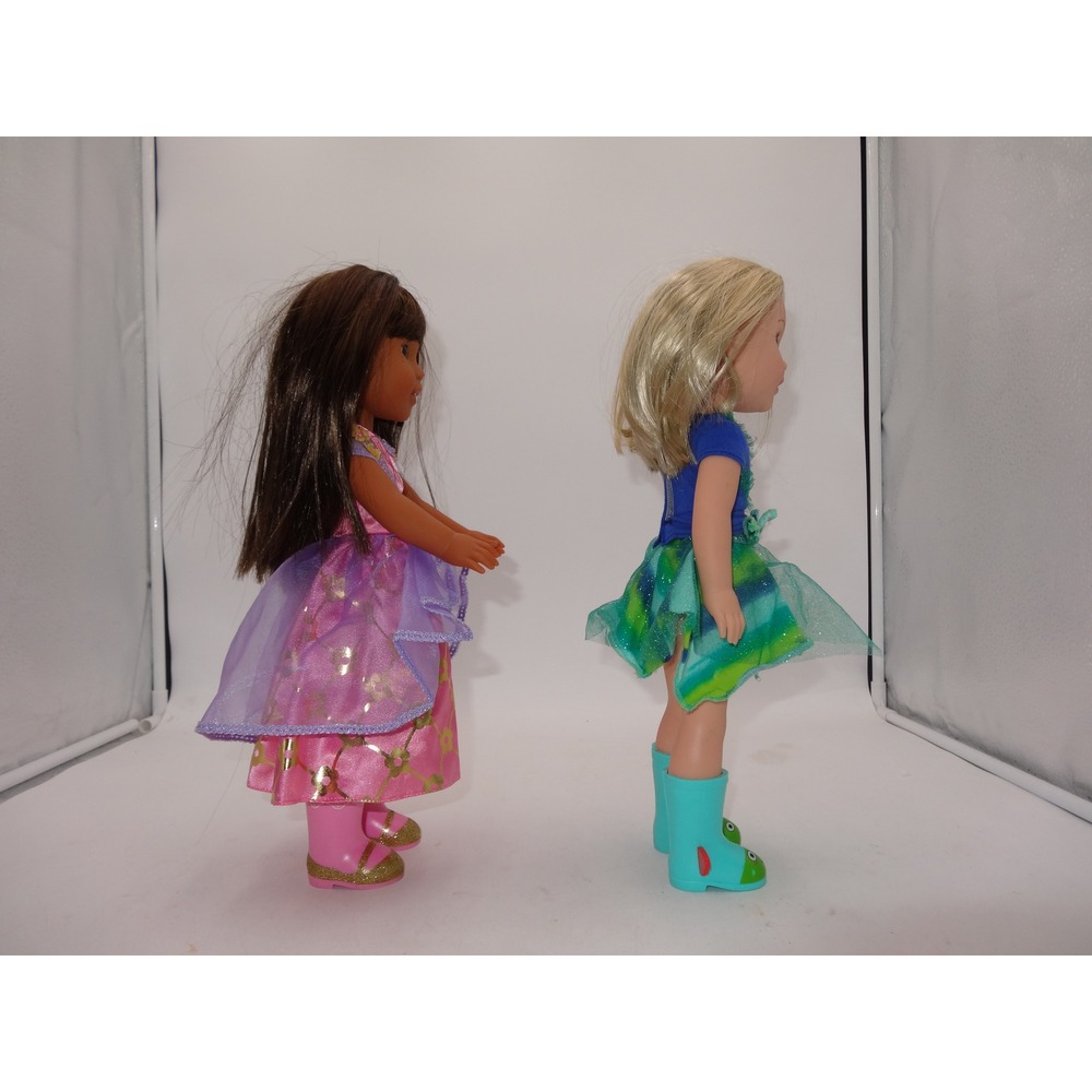 American Girl Wellie Wishers Camille and Ashlyn Dolls 14.5" Blonde Brown Hair - Picture 3 of 5